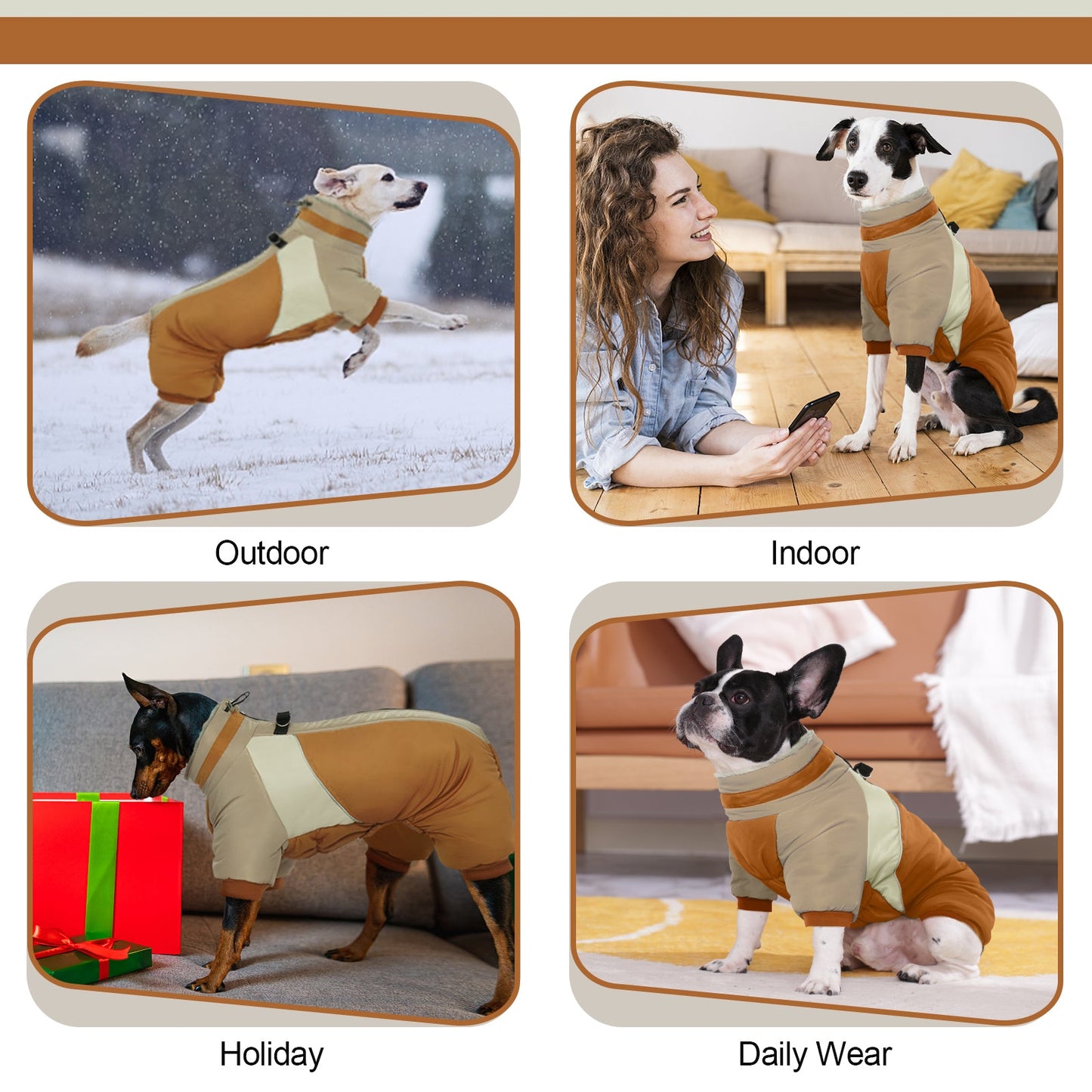 Adjustable Dog Winter Coat Warm Dog Jacket