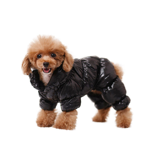 Glossy Four-Legged Cotton Jacket for Dogs