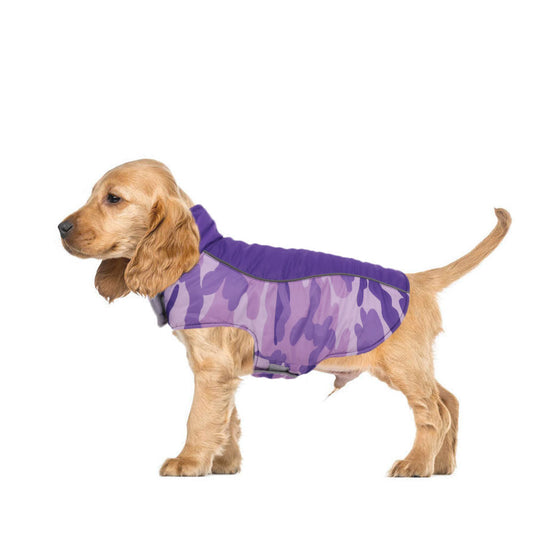 Camouflage Stitching Pattern Dog Jacket with Reflective Strips