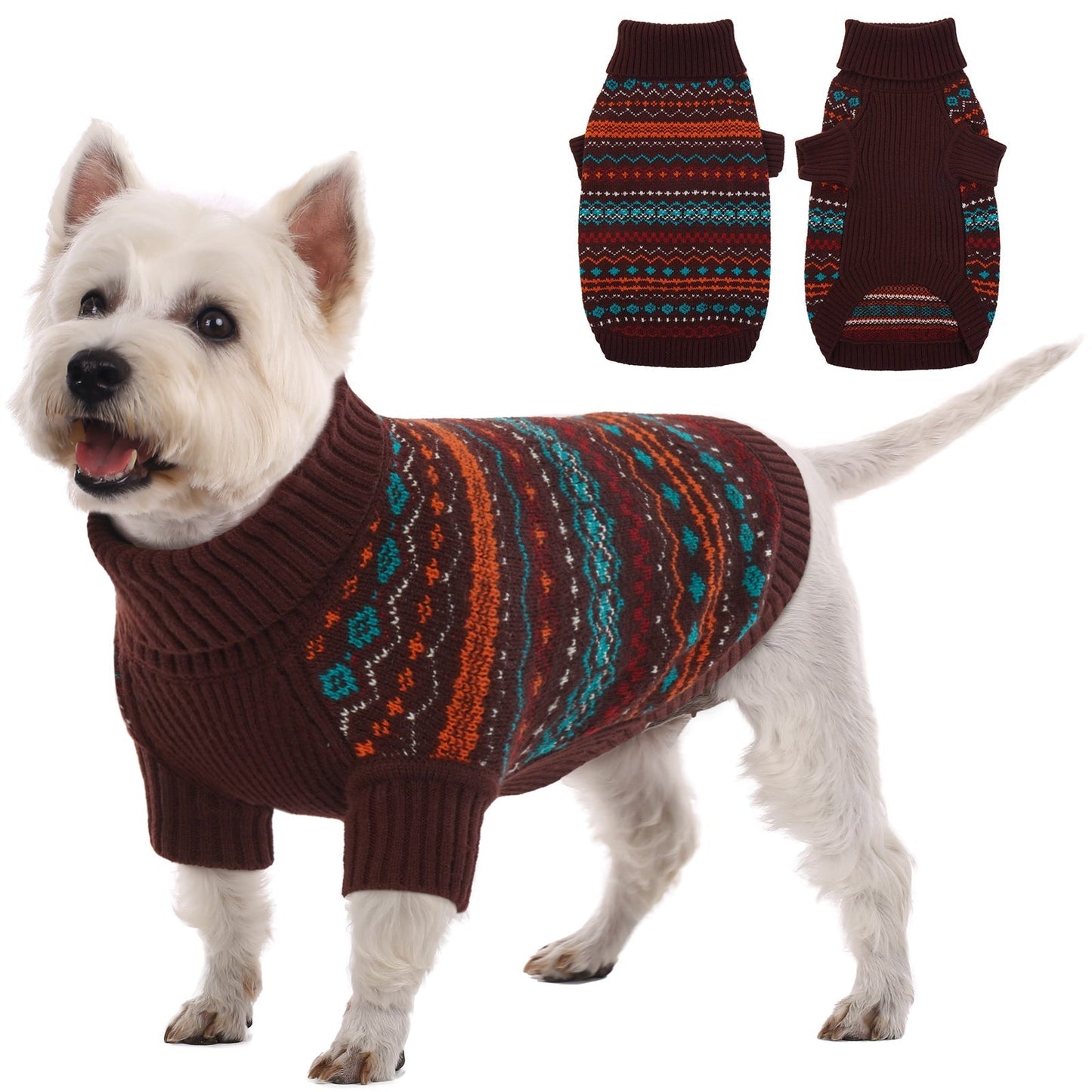 Bohemian Turtleneck Dog Sweater