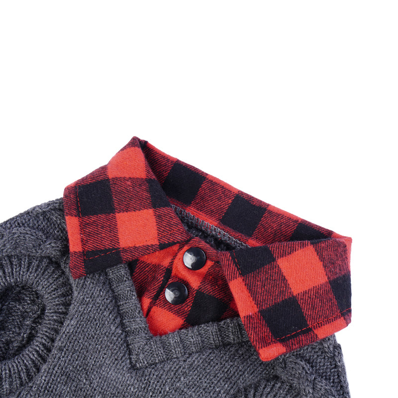 Dog Turtleneck Stitching Knitwear Sweater