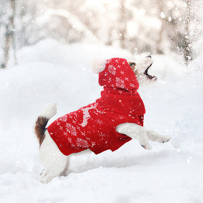 Reindeer Snowflake Knitted Dog Sweater