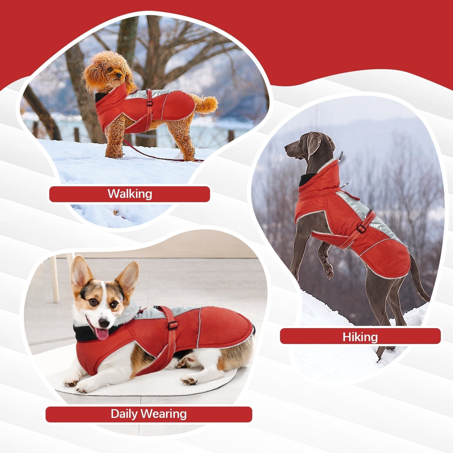 Dog Coat for Winter Reflective Cold Weather Dog Jacket Vest