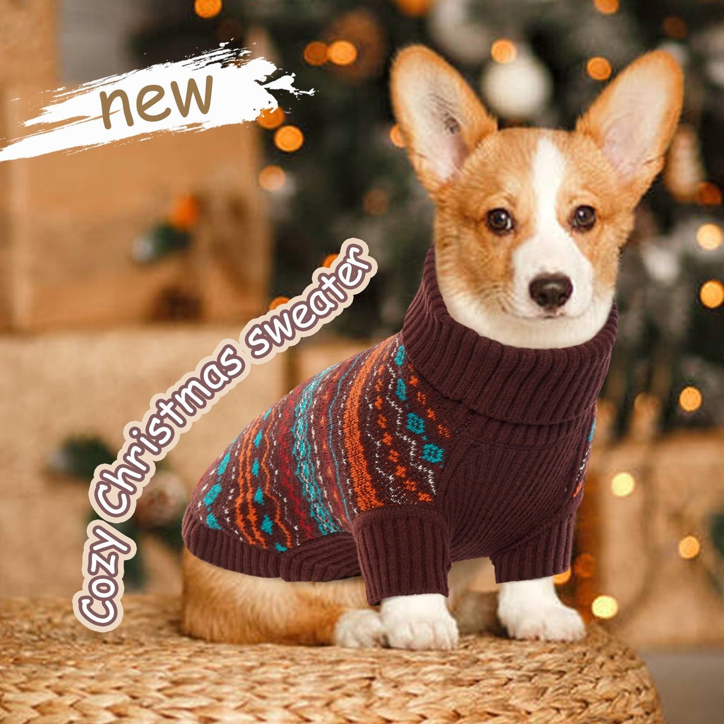 Bohemian Turtleneck Dog Sweater